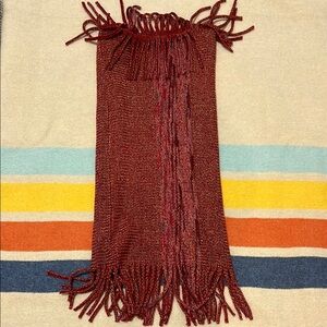 Red Fringe Scarf